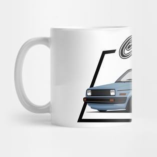 Car sedan in classic mode blue Mug